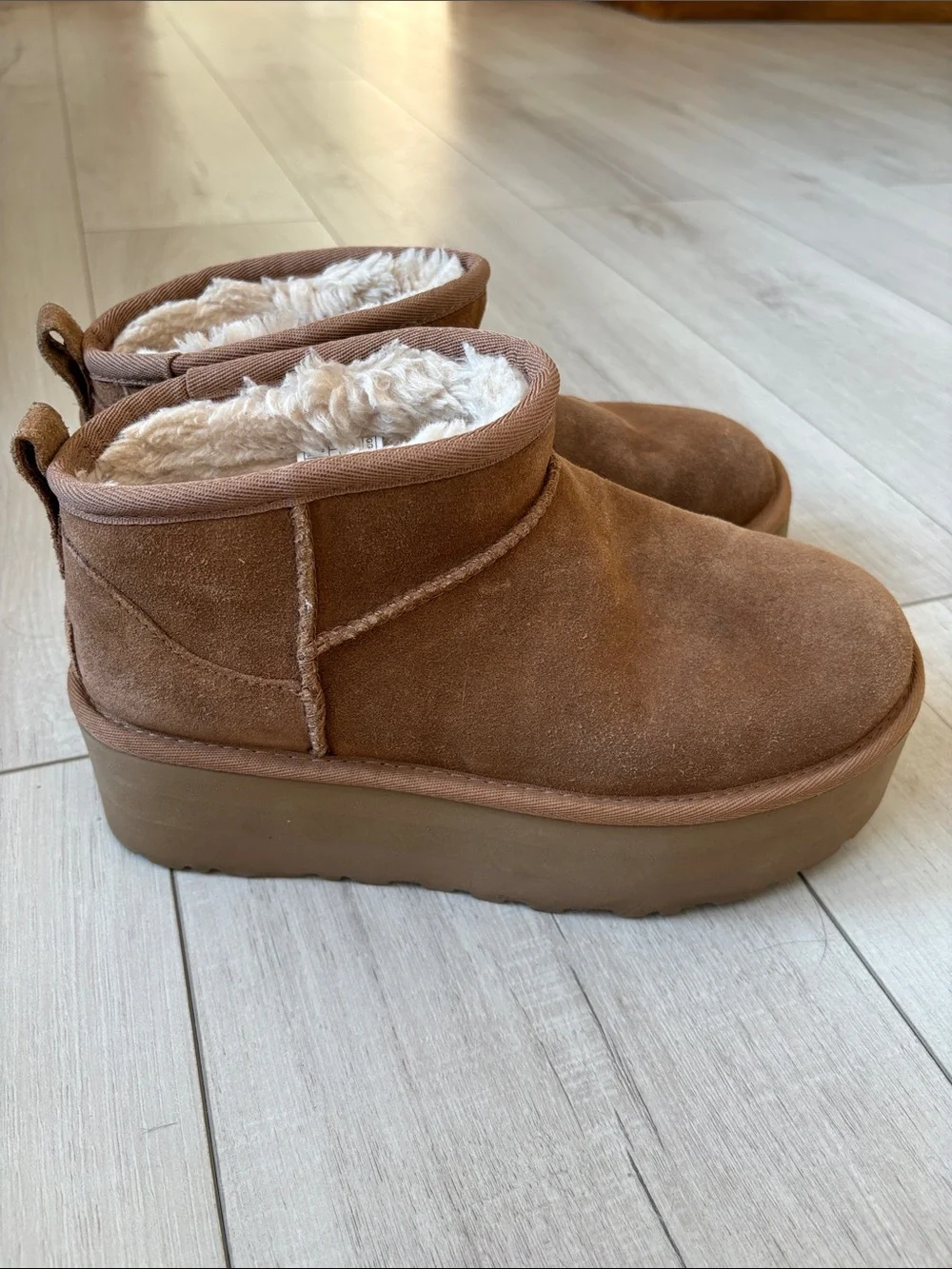 UGG Chestnut Suede Shearling Short Boots
